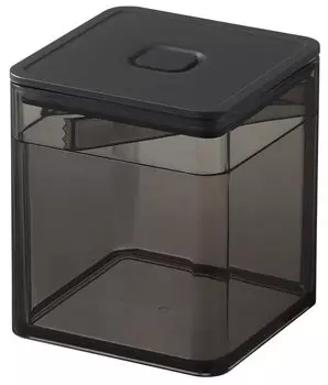 Герметичный контейнер для хранения Yamazaki Jitsugyo 5468 с щипцами и квадратным клапаном для приправ и водорослей, черный, прибл.. Ш9.2XГ9.2XВ10.2см чёрный