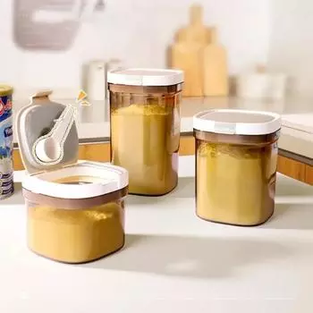 Герметичный контейнер для сухого молока, банка для хранения, бесплатная ложка-скребок, многоразовая пищевая герметичная коробка, пластиковые канистры, контейнеры для хранения продуктов