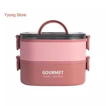 Герметичный ланч-бокс Bento 1400 мл/2000 мл со спорой, штабелируемый многоразовый для детей и взрослых, микроволновая печь, посудомоечная машина, морозильник, безопасный ланч-бокс Dual Layer зелёный