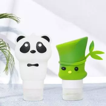 Герметичный органайзер для косметических образцов Panda, вакуумные контейнеры, силиконовый диспенсер для средств по уходу за кожей 60 ml