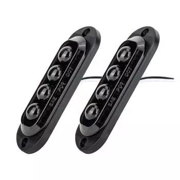 Герметичный овальный янтарный светодиодный фонарь для прицепа, светодиодный боковой габаритный фонарь с темно-янтарной линзой, 4 светодиода, водонепроницаемый для грузового прицепа Clear жёлтый