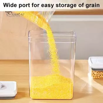 Герметичный прозрачный контейнер с крышкой, пищевой, без BPA, складной, открывающийся одним нажатием, прозрачный органайзер для зерна, банка для сахара S