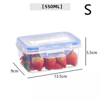 Герметичный прямоугольный контейнер для хранения в холодильнике с крышкой, пластиковый контейнер для хранения продуктов, подогреваемый в микроволновой печи, с крышкой S