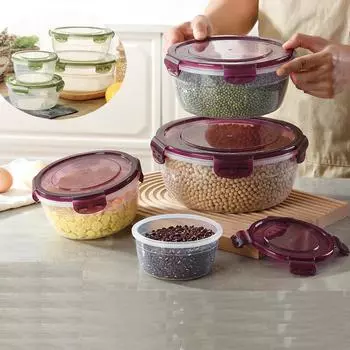 Герметичный прямоугольный пластиковый контейнер для хранения в холодильнике с крышкой, контейнеры для еды, складные, подогреваемые в микроволновой печи, коробки для экономии еды