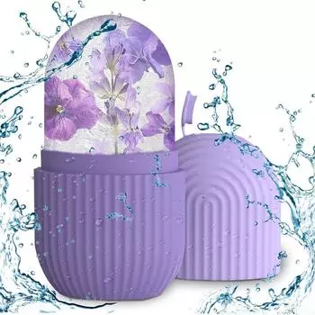 Герметичный ролик для льда для лица, многоразовая форма для льда, портативные инструменты для лифтинга красоты, сужающие поры Blue-Wavy grain