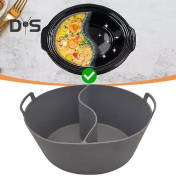 Герметичный силиконовый разделитель 6 8QT для медленноварки, многоразовый, устойчивый к высоким температурам, можно мыть в посудомоечной машине, силиконовый вкладыш, кухонные принадлежности чёрный