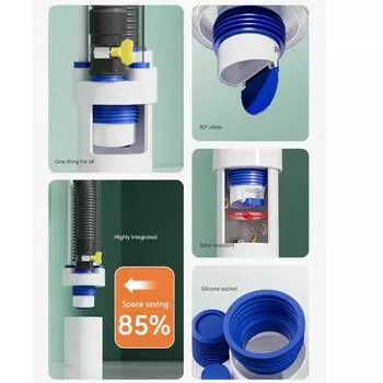 Герметизирующая крышка для кухонной трубы. Эффективное решение для дренажа. Простая в установке крышка для дренажа. Сохраняйте чистоту и свежесть на кухне. A