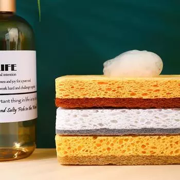 Gerring Кухонная тряпка Губка Бытовая чистка Двусторонняя пена Соскребающая Чистая Тряпка Для Протирания Чаши Полезные Вещи Для Кухни