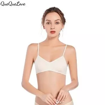 Geshun Fog Blue однотонный тонкий бюстгальтер пуш-ап с тонкими плечами без косточек мягкий хлопковый двубортный S