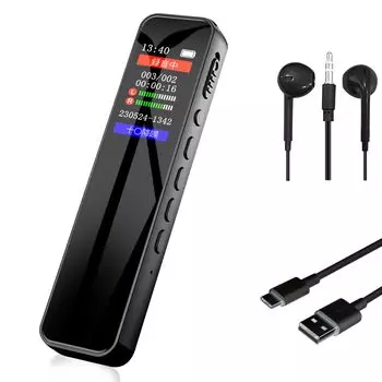 GESPERT Voice 64 ГБ Большая емкость IC 1536kbps Звук Одна кнопка Маленький 60 часов непрерывного цветного ЖК-дисплея Шум высокого разрешения Оснащен стереотаймером