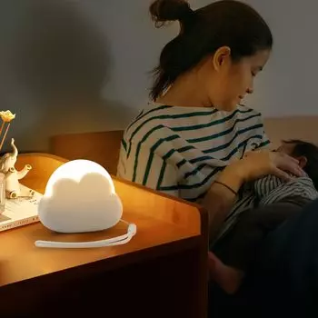 GESUKURA Ночной светильник для кормления грудью для подгузников, плачущих детей, с регулируемой ладонью, поставляется с легким большим USB-накопителем BPA Baby Cloud емкостью 1200 мАч, симпатичным светильником, светильником,