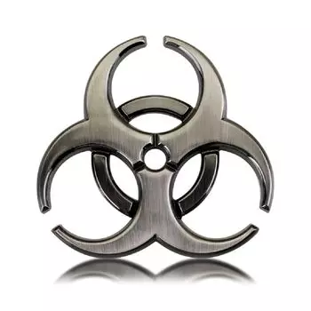 GETON Biohazard 3D Эмблема Металлическая Лента Простая в установке Универсальная Наклейка с Логотипом Старого Автомобиля Велосипеда Нарядные Части Автомобиля Горная Биологическая Опасность