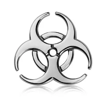 GETON Biohazard 3D Эмблема Металлическая Лента Простая Установка Универсальный Старый Автомобиль Велосипед Логотип Наклейка Нарядные Части Автомобиля Горная Биологическая Опасность