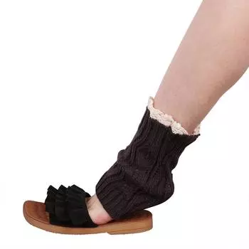Гетры для девочек, вязаные чехлы для ног, женские однотонные осенне-зимние стильные эластичные длинные носки-трубки 1