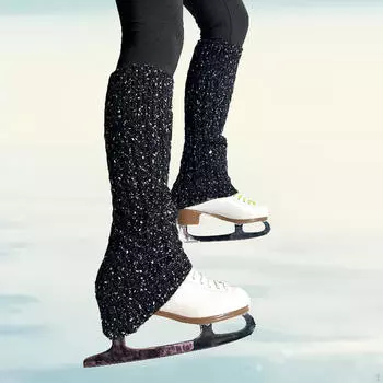 Гетры для фигурного катания, длинные носки с вязкой, без рукавов, для более чем The Boot Black