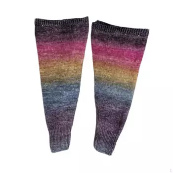 Гетры для фигурного катания, легкие, мягкие, вязаные косами, модные носки без стопы Rainbow