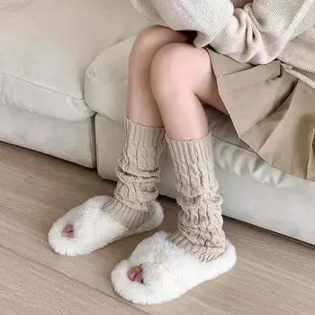 Гетры Лолита женские осенне-зимние толстые теплые вязаные носки до колен JK для девочек длинные носки чулки кавайные гетры