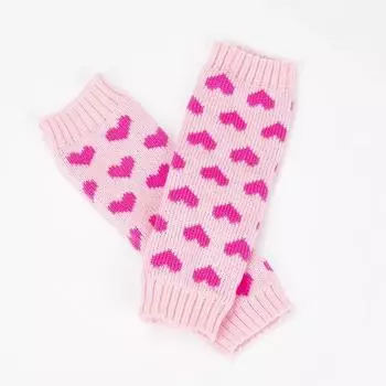 Гетры в стиле Лолиты, женские вязаные теплые носки для ног, розовые теплые женские носки с сердечками на осень-зиму, вязаные крючком, манжеты для сапог Length-30cm