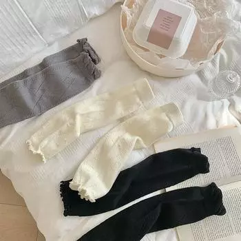 Гетры женские ажурные тонкие сетчатые дышащие длинные носки чулки JK для девочек носки с оборками гетры бежевый