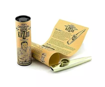 GEWA Clark Kazoo Gold CLARKE Standard Gold Kazoo Tubed Display MKGD