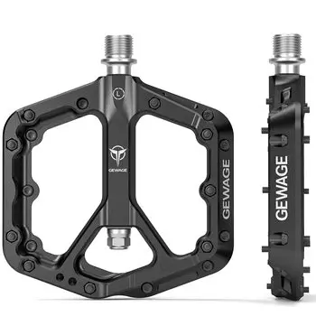 GEWAGE Bicycle Pedals Inch Flat Pedals Wide Resin For Cross Road Black 9/16 Non-Slip Bikes, Bikes, etc. (GE-163)