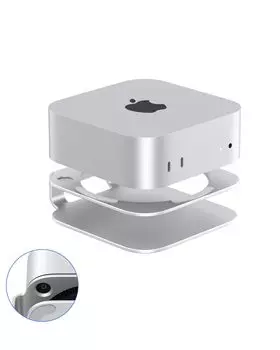 GEWOKLIY Алюминиевое крепление для Mac mini M4 для Mac mini 2024, Подставка-аксессуар с кнопкой питания, M4, M4/M4 Pro, Встроенное охлаждение, Доступ, Нескользящее