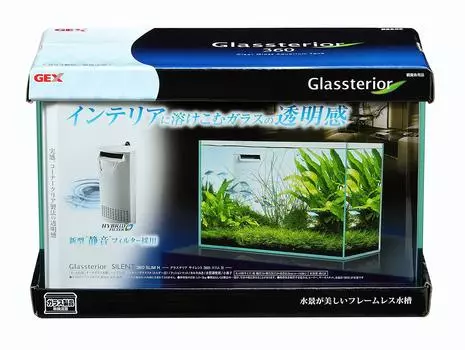 GEX АКВАРИУМ Glassteria Silent 360 Slim H с бесшумным фильтром Безрамный аквариум Ш36 x Г17 x В24 см Прибл.. 12L