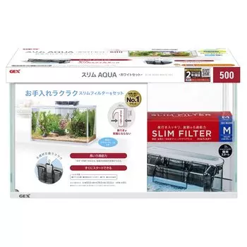 GEX AQUARIUM Slim Aqua White Set 500 Slim Filter Included Glass Aquarium Goldfish 2 Year Warranty White Frame Aquarium W50 x D24 x H29cm 30L Approx. белый