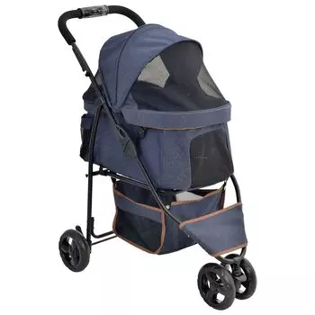 GEX Doggie Cart Smart Handy Safty Denim Pattern 49 x x 95cm 3 Wheels Load Capacity 12kg Small Turning Possible 81.5