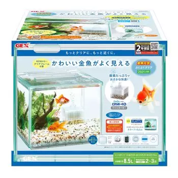 GEX GEX Goldfish Genki Bukubuku Clear Set 250CUBE Easy Set для первого разведения поставляется с прозрачной рамой Rockaboy S с высоким внутренним дизайном