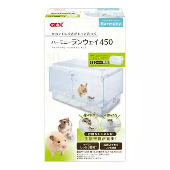 Gex Harmony Harmony Runway 450 Стеклянная сцена Harmony 450 Series с туннелем из пластин для хомяков и мелких животных Прозрачная и чистый