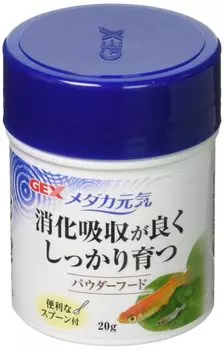 GEX Medaka Genki Powder Food Suitable for fry to adult fish Convenient spoon included 20g