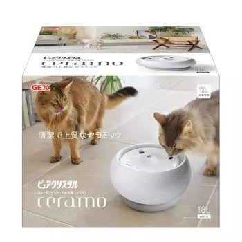 GEX Pure Crystal Ceramo Белый Керамический Автоматический Фонтанчик для Воды для Собак и Кошек с Тихим Насосом 1.8 л белый