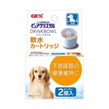 GEX Pure Crystal Drink Soft Water для поддержания нижних мочевых путей для 2 шт. 2 месяца миска, картридж, здоровье, собаки, [О поставке]