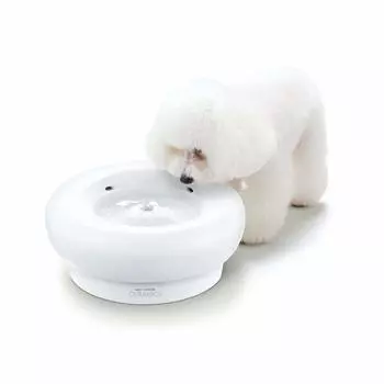 GEX Pure Crystal включает в себя 1 фильтр для смягчения воды, поддерживающий работу нижних мочевыводящих путей, поилка для керамики, тихая, фильтр, здоровье, собаки, 1,5 л белый