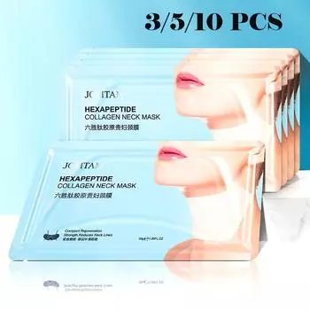 Гексапептидная коллагеновая маска для шеи, увлажняющая, очищающая, уменьшающая морщины на шее, питательная и восстанавливающая маска для шеи