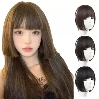 GFun Bangs Swirling Princess Partial Top of Head Point Dark Brown Парик, Волосы, Стрижка, Парик, Парик, Ручная посадка, Маскировка, Повседневный, темно-коричневого