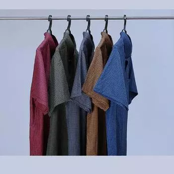 Gg -2398 Рубашка в крупную клетку Мужская деловая повседневная рубашка Свободная рубашка с коротким рукавом для толстяков Рубашка для толстяков Xl -10xl XL красный