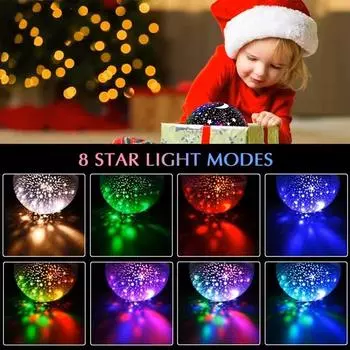 GGbingo LED Starry Night Light Auto Rotating 500mAH Rechargeable Starry Sky Projection Light Bedroom Living Room Decoration
