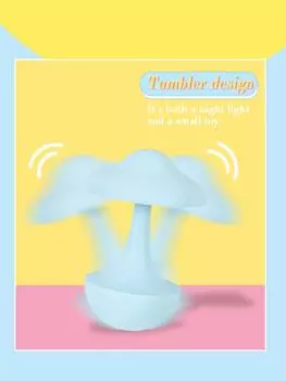 GGbingo Mushroom Night Lamp RGB Tumbler Mood Light Stress Relieve and Soothe USB Charging Touch Bedside Bedroom Room Lights оранжевый