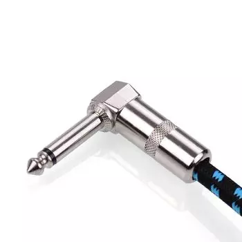 Ggiant AC-18-3 Патч-кабели для гитарной педали, Коксовый кабель длиной 6 дюймов, экранирование из чистой меди с Black & Blue