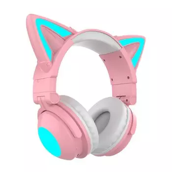 GHDVOP bluetooth Cat Ear Headphones Cat Ear Headset Headphones Wireless Headphones Gaming Headset with LED Cat Ears Gaming Headset Wire and Wireless