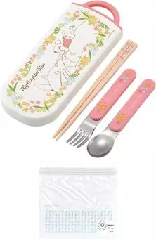 Ghibli Trio Set Палочки для еды Ложка Вилка Футляр для палочек для еды Bento Выдвижной тип палочек Сделано в Японии Можно мыть в посудомоечной машине Антибактериальный Мой сосед Тоторо Мэй
