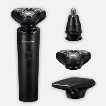 GHKO electric shaver 3in1 portable electric shaver portable shaver men s nose hair shaver set, black