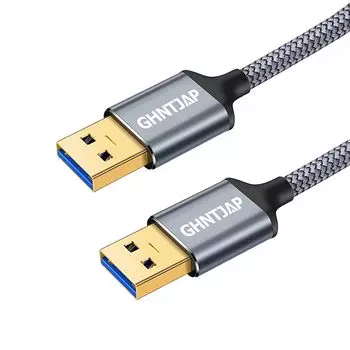 GHNTJAP USB 3.0 кабель 1,5 м, штекер, штекер типа aa, высокоскоростная передача данных 5 Гбит/с, прочный нейлоновый USB-кабель, совместимый с жестким диском/камерой/DVD