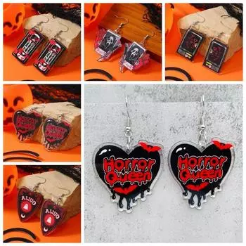 Ghost Funny Dangle Earrings Drop-shaped Dark Skull Earrings Cute Halloween Acrylic Earrings Summer style 2