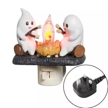 Ghost Halloween Campfire Flickering Nightlight Campfires Decoration Bedroom UK