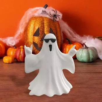 Ghost Statue Halloween Decor Resin Ghost Figurine Compact Ghost Statue Tabletop Ornament A