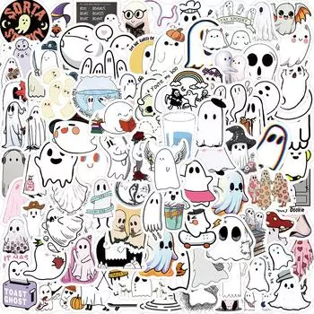 Ghost Stickers,Phantom Decals,100 Pcs Cute Stickers for Phone Case Laptop Water Botter