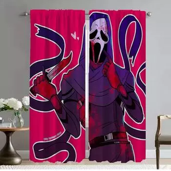Ghostface Modern Living Room Curtains 2 Pieces Partition Shades Window Curtain for Room 2 Panel Tulle for Bedroom Kitchen Camera W50xH70cmx2pcs-CL